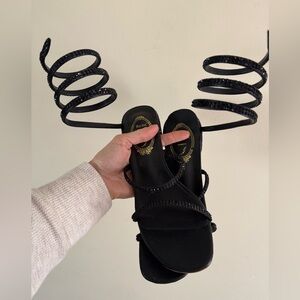 Black ankle spiral embellished Women's Shoes